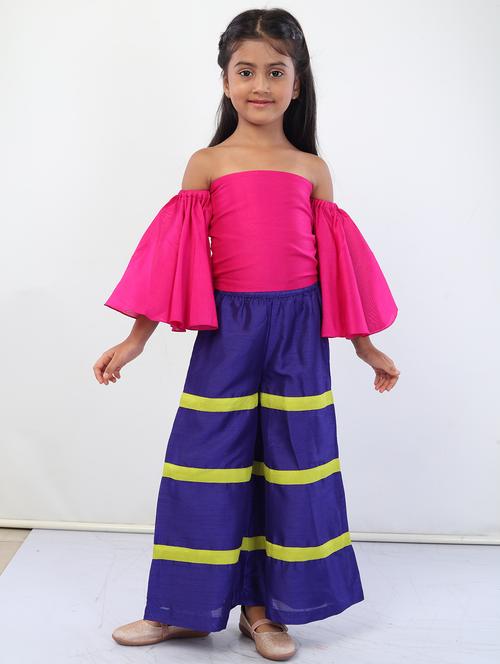 girls pink striped top pants set - 18445830 - Very Small Image - 1