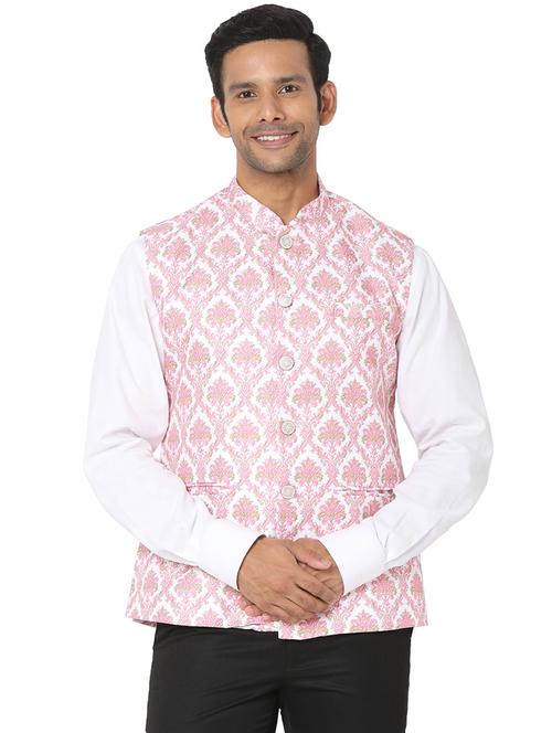 pink brocade nehru jacket - 18446467 - Very Small Image - 1