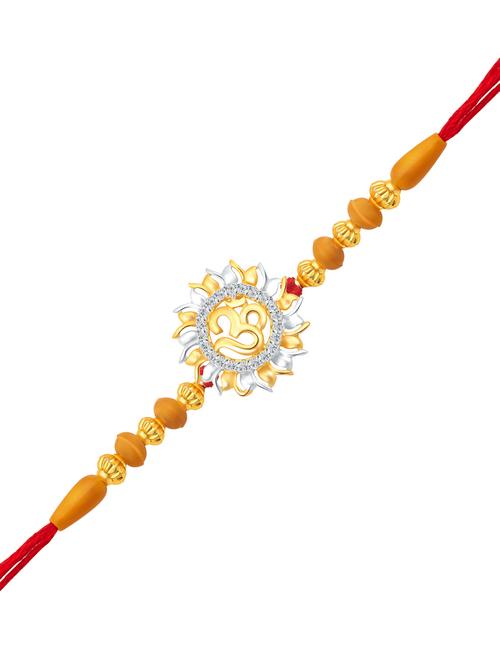 gold cotton bracelet rakhi - 18446552 - Very Small Image - 1