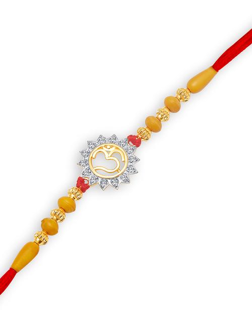 gold cotton bracelet rakhi - 18446561 - Very Small Image - 1