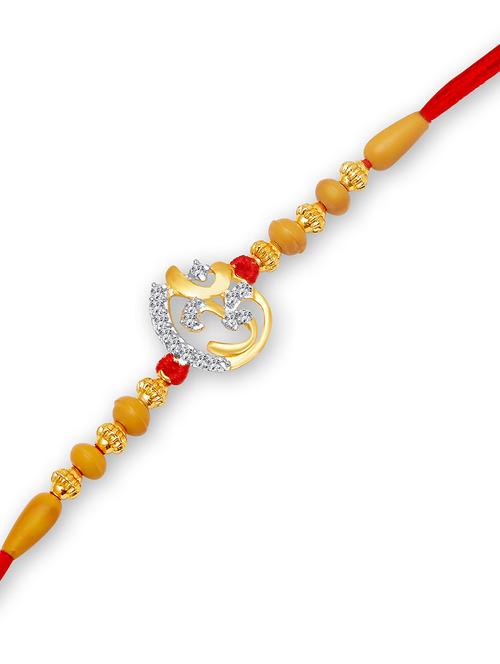 gold cotton bracelet rakhi - 18446562 - Very Small Image - 1