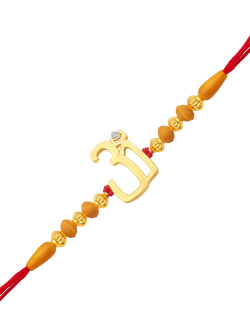 gold cotton bracelet rakhi - 18446567 - Very Small Image - 1