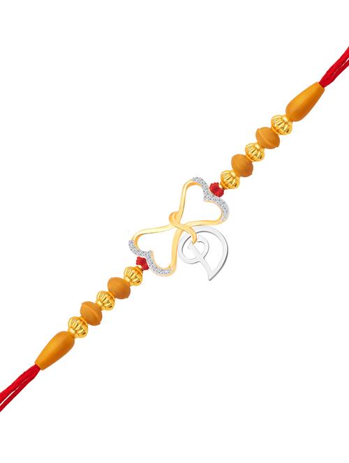 gold cotton bracelet rakhi - 18446572 - Very Small Image - 1