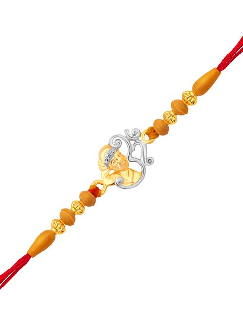 gold cotton bracelet rakhi - 18446582 - Very Small Image - 1