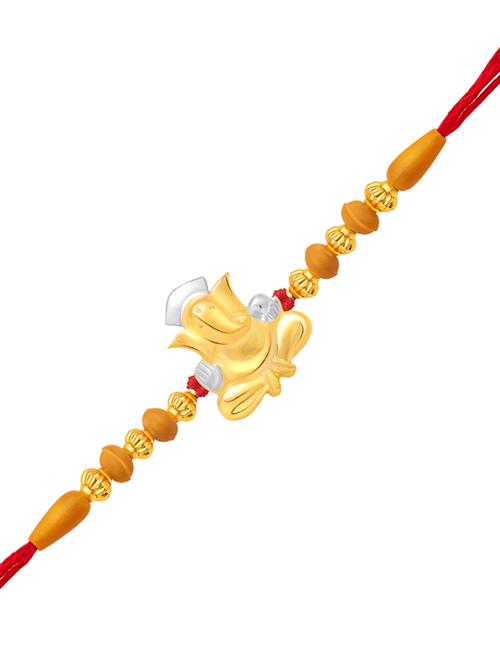 gold cotton bracelet rakhi - 18446585 - Very Small Image - 1