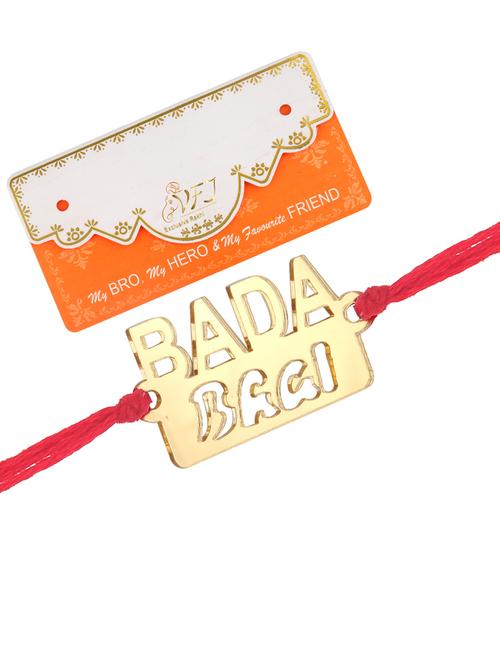gold plated bada bhai thread rakhi - 18446626 - Very Small Image - 1