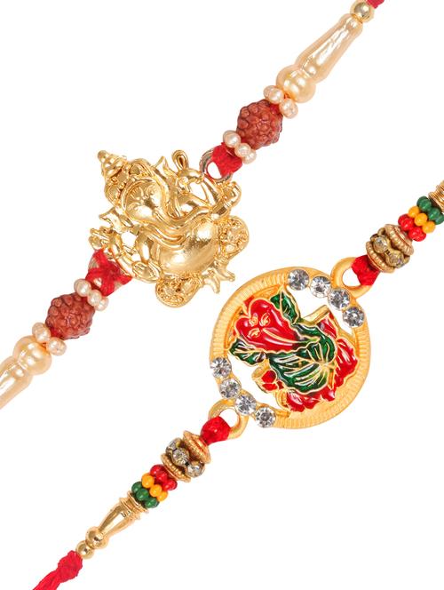 set of 2 gold rakhi - 18446631 - Very Small Image - 1