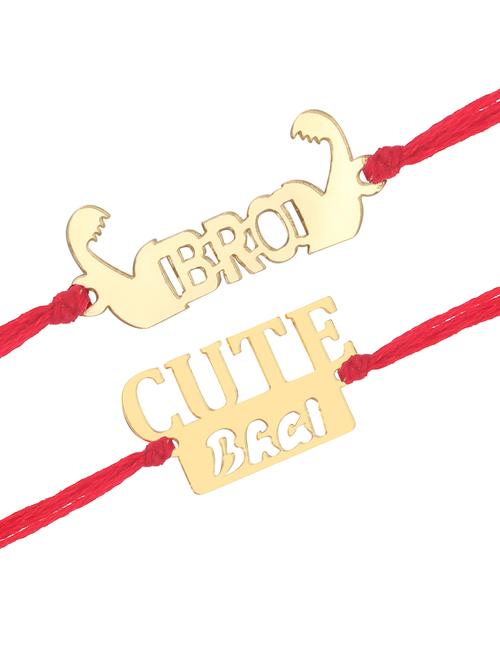 set of 2 gold rakhi - 18446666 - Very Small Image - 1