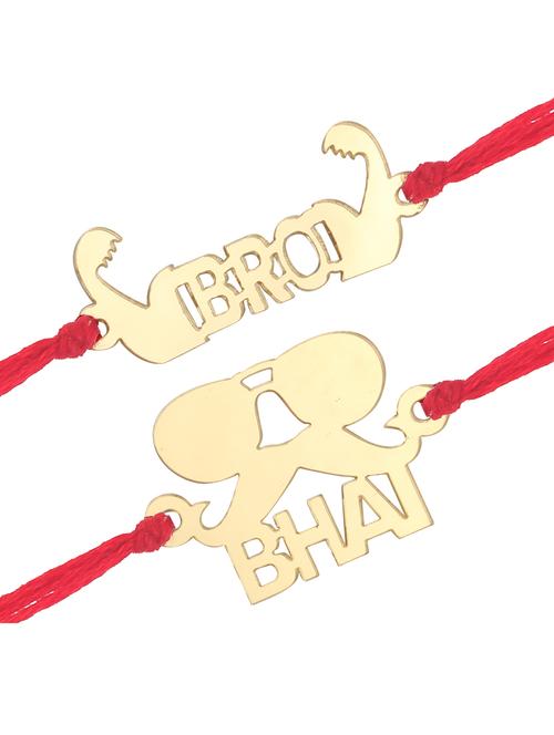 set of 2 gold rakhi - 18446667 - Very Small Image - 1
