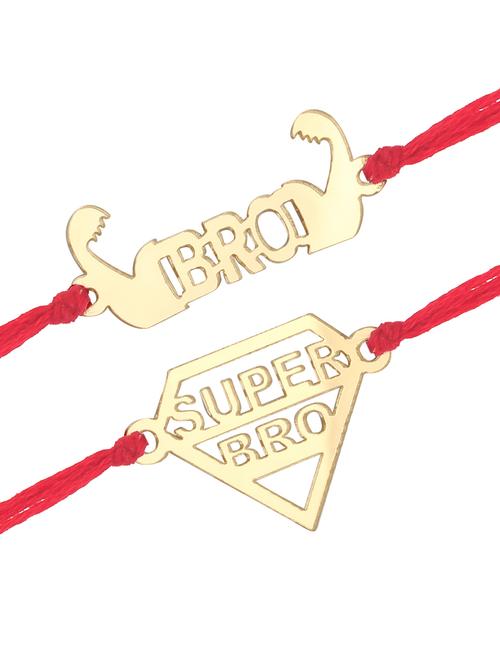 set of 2 gold rakhi - 18446669 - Very Small Image - 1