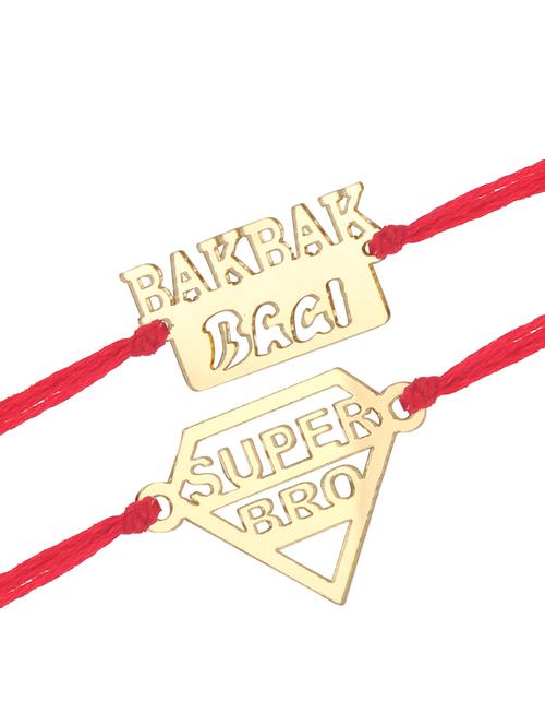 set of 2 gold rakhi - 18446676 - Very Small Image - 1
