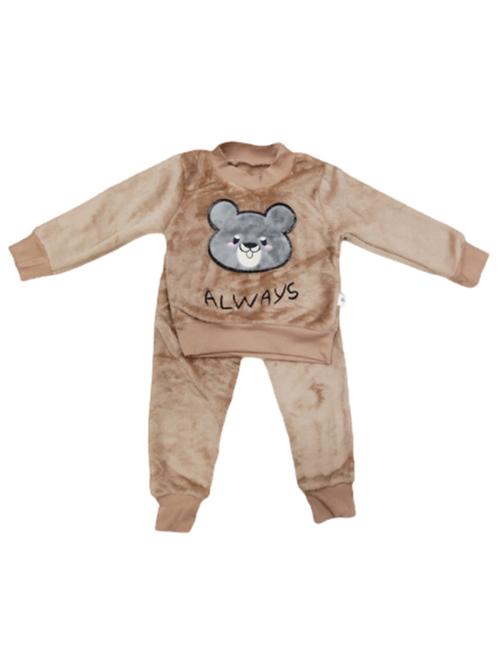 unisex brown velvet printed twin sets - 18446851 - Very Small Image - 1