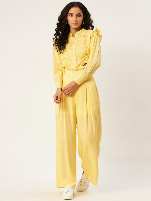 yellow ruched top with trouser set - 18446982 - Very Small Image - 1