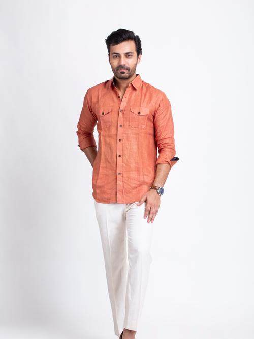 mens solid casual shirt - 18447061 - Very Small Image - 1