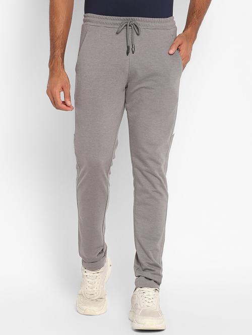 grey solid track pant - 18447101 - Very Small Image - 1