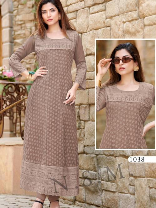 georgette kurta pant set - 18447143 - Very Small Image - 1