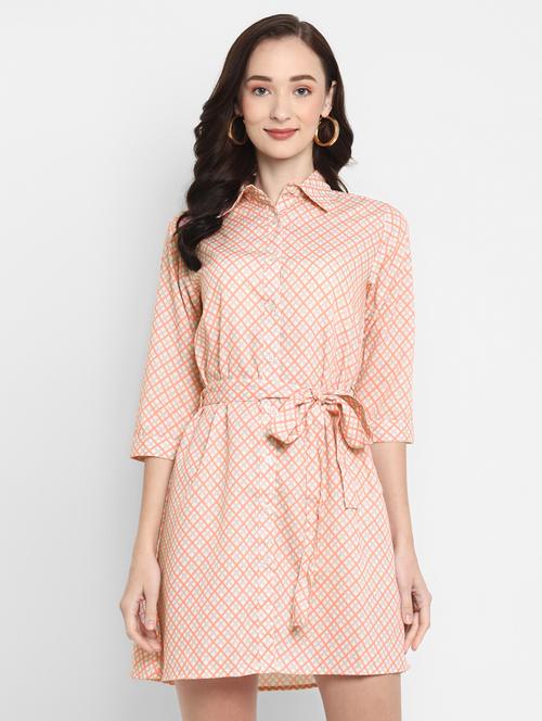 shirt collar printed shirt dresses - 18447185 - Very Small Image - 1