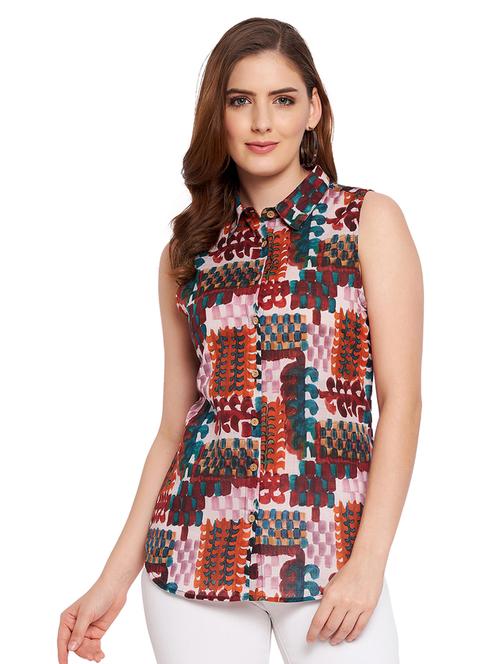 curved hem printed regular shirt - 18447386 - Very Small Image - 1
