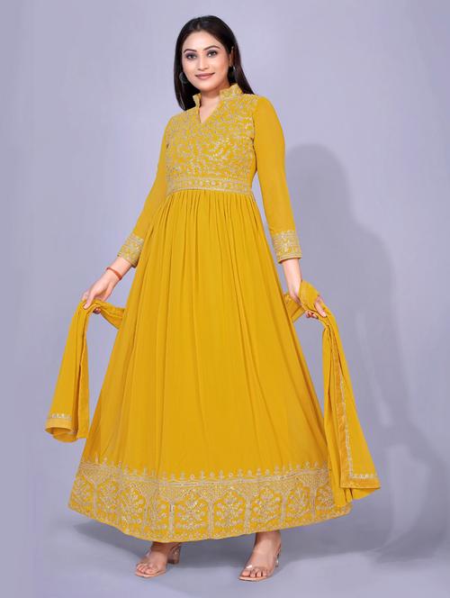 embroidered kurta dupatta set - 18447429 - Very Small Image - 1