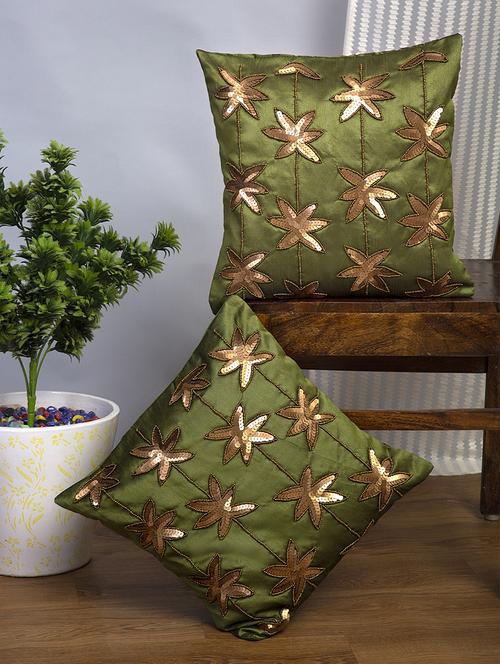 alina decor set of 2 embllished cushion covers 16 x 16 inch - 18448091 - Very Small Image - 1