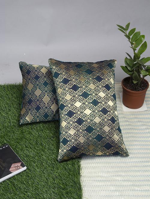 alina decor set of 2 embroidery cushion covers 12 x 18 inch - 18448110 - Very Small Image - 1