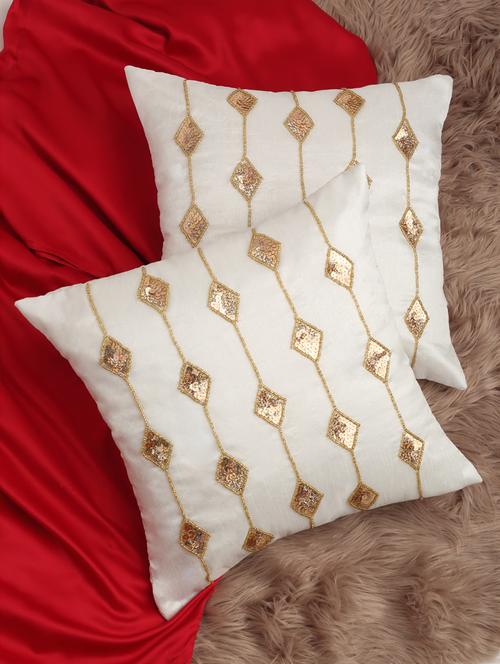 alina decor set of 2 embllished cushion covers 16 x 16 inch - 18448175 - Very Small Image - 1