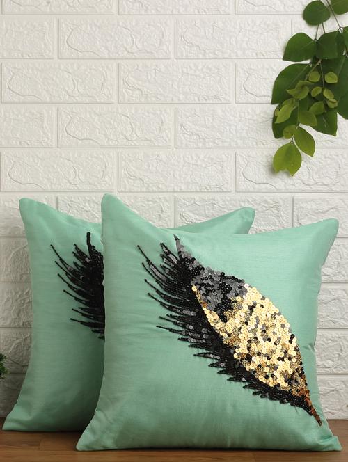 alina decor set of 2 embllished cushion covers 16 x 16 inch - 18448191 - Very Small Image - 1