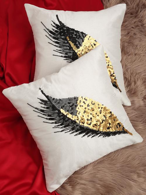 alina decor set of 2 embllished cushion covers 16 x 16 inch - 18448192 - Very Small Image - 1