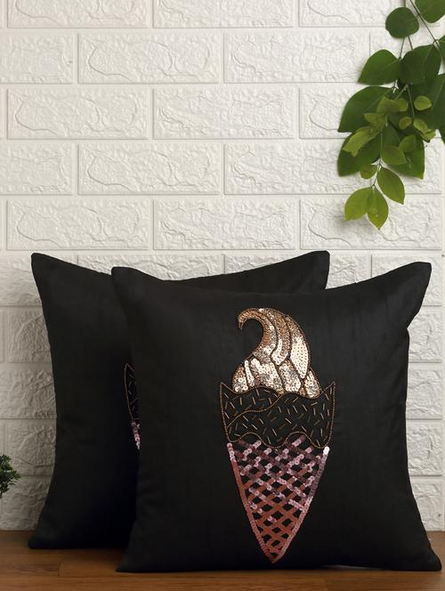 alina decor set of 2 embllished cushion covers 16 x 16 inch - 18448198 - Very Small Image - 1