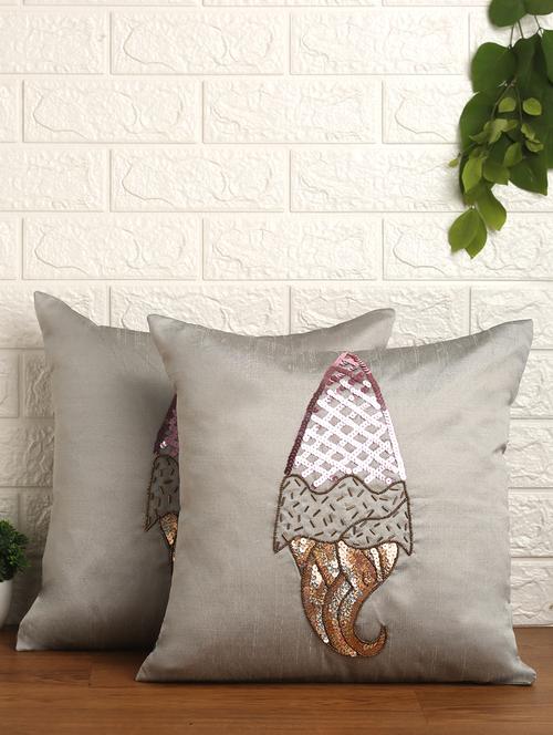 alina decor set of 2 embllished cushion covers 16 x 16 inch - 18448205 - Very Small Image - 1