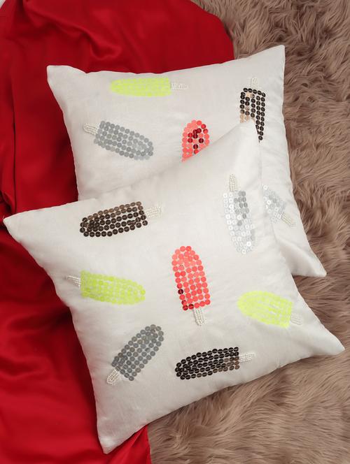 alina decor set of 2 embllished cushion covers 16 x 16 inch - 18448206 - Very Small Image - 1