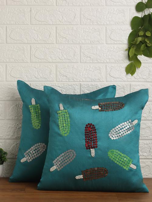 alina decor set of 2 embllished cushion covers 16 x 16 inch - 18448208 - Very Small Image - 1