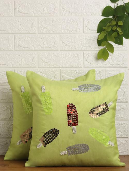 alina decor set of 2 embllished cushion covers 16 x 16 inch - 18448209 - Very Small Image - 1