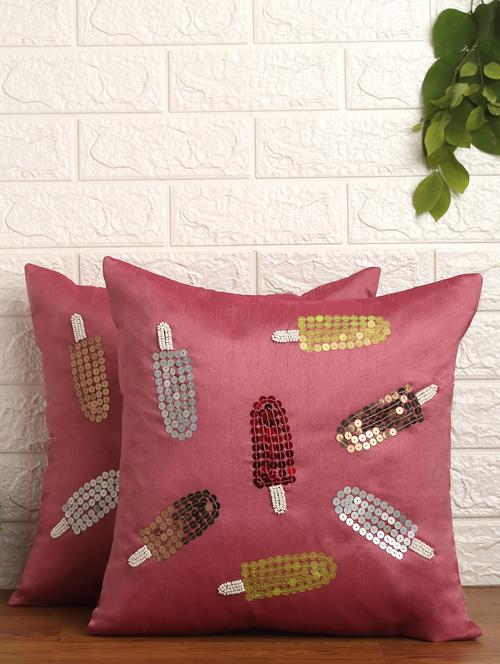 alina decor set of 2 embllished cushion covers 16 x 16 inch - 18448210 - Very Small Image - 1