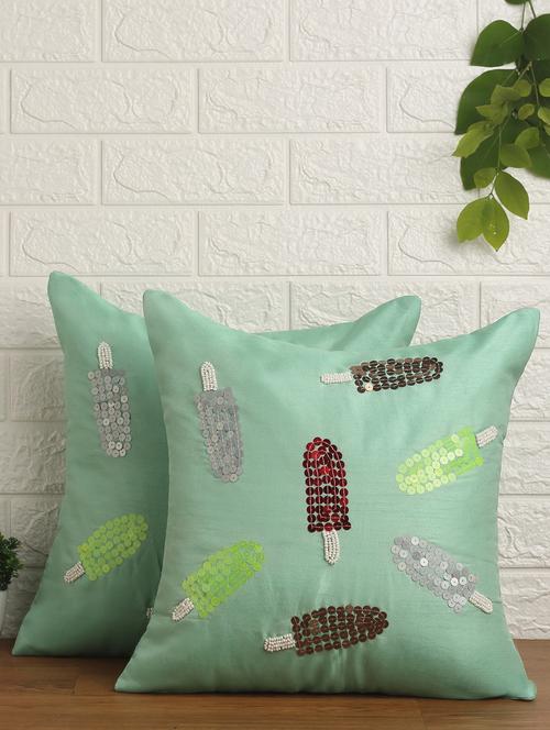 alina decor set of 2 embllished cushion covers 16 x 16 inch - 18448214 - Very Small Image - 1