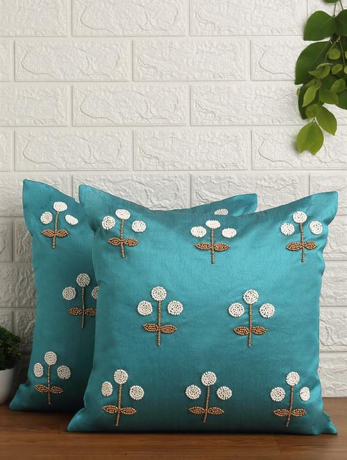 alina decor set of 2 embllished cushion covers 16 x 16 inch - 18448227 - Very Small Image - 1