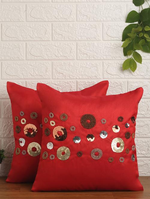 alina decor set of 2 embllished cushion covers 16 x 16 inch - 18448234 - Very Small Image - 1