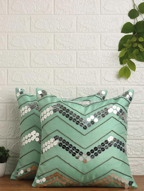 alina decor set of 2 embllished cushion covers 16 x 16 inch - 18448255 - Very Small Image - 1