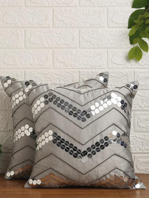 alina decor set of 2 embllished cushion covers 16 x 16 inch - 18448262 - Very Small Image - 1