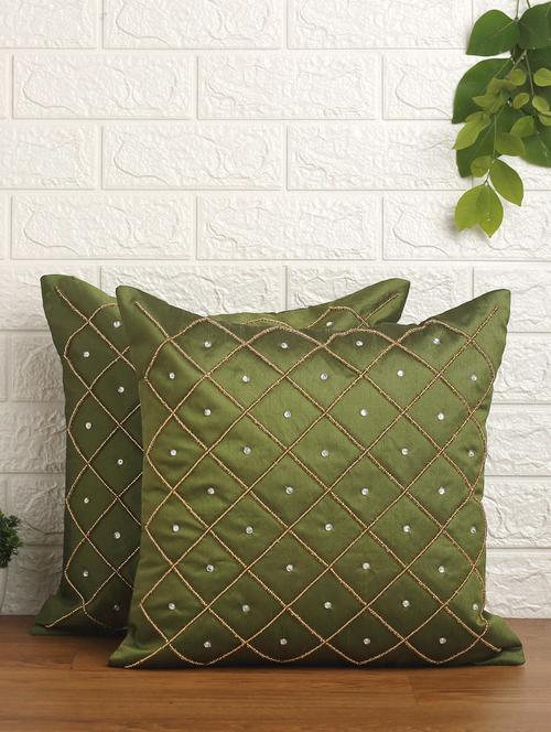 alina decor set of 2 embllished cushion covers 16 x 16 inch - 18448271 - Very Small Image - 1