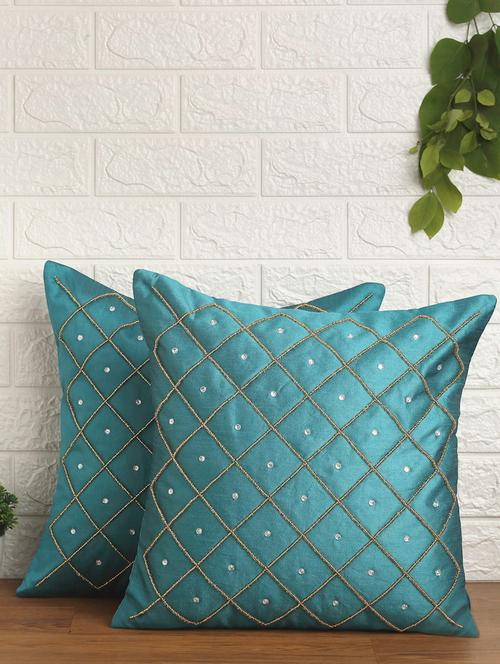 alina decor set of 2 embllished cushion covers 16 x 16 inch - 18448278 - Very Small Image - 1