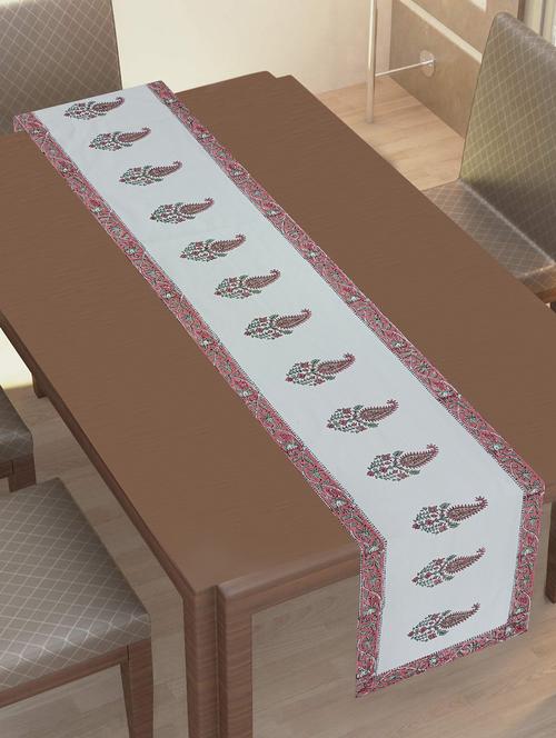 texstylers thick cotton 16x72 inches block print 6 seater table runner - 18448381 - Very Small Image - 1