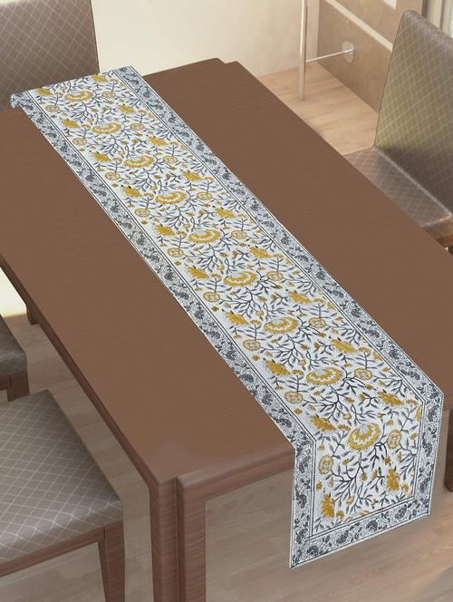 texstylers thick cotton 16x72 inches block print 6 seater table runner - 18448383 - Very Small Image - 1