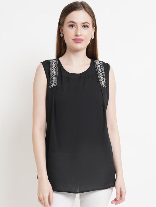 round neck solid regular top - 18448989 - Very Small Image - 1