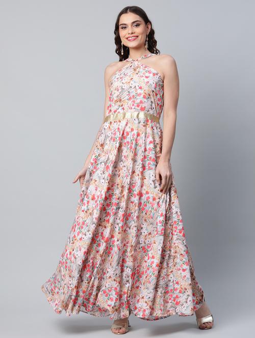 floral print flared western dress - 18449025 - Very Small Image - 1