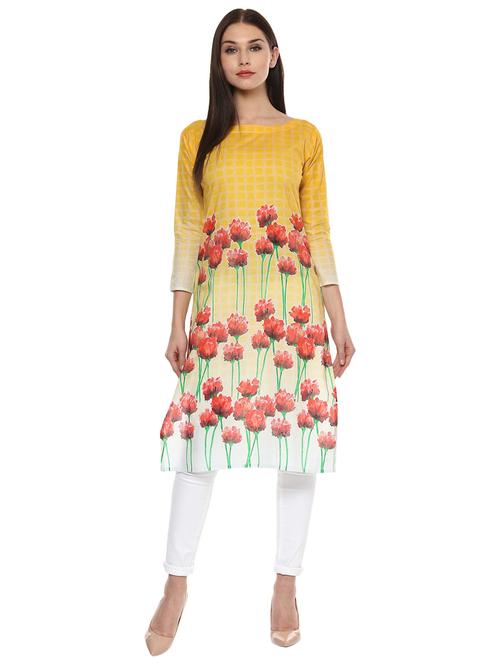 floral print straight kurta - 18449058 - Very Small Image - 1