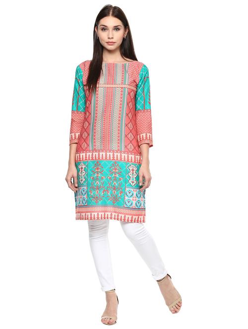 printed straight kurta - 18449060 - Very Small Image - 1