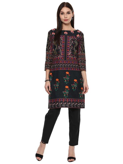floral print straight kurta - 18449063 - Very Small Image - 1