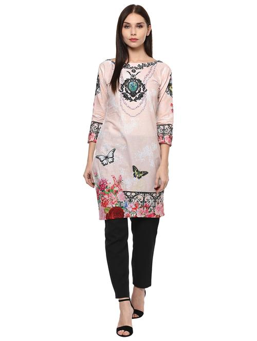 digital print straight kurta - 18449064 - Very Small Image - 1