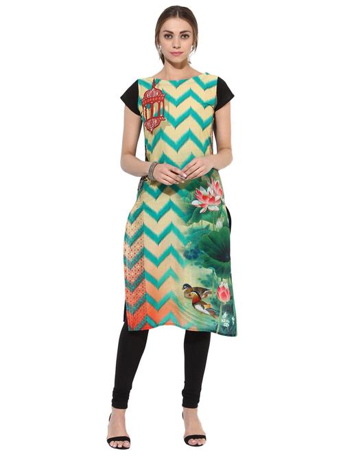 digital print straight kurta - 18449073 - Very Small Image - 1